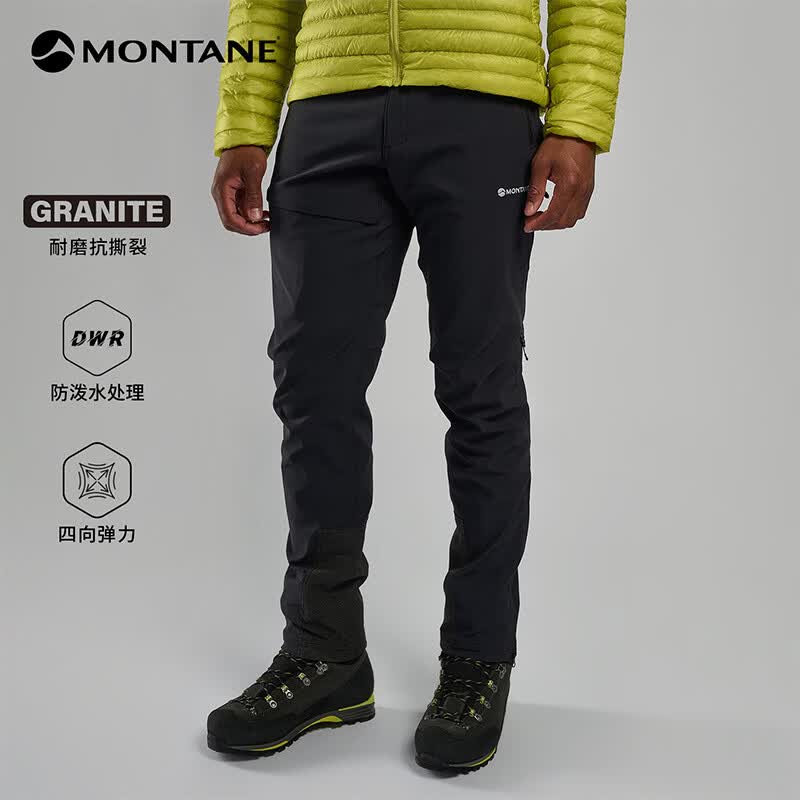 MONTANE盟泰恩Tenacity Xt软壳裤 防水防风男款户外裤 耐磨高弹徒步裤子 BLA 黑色（常规款） M 32
