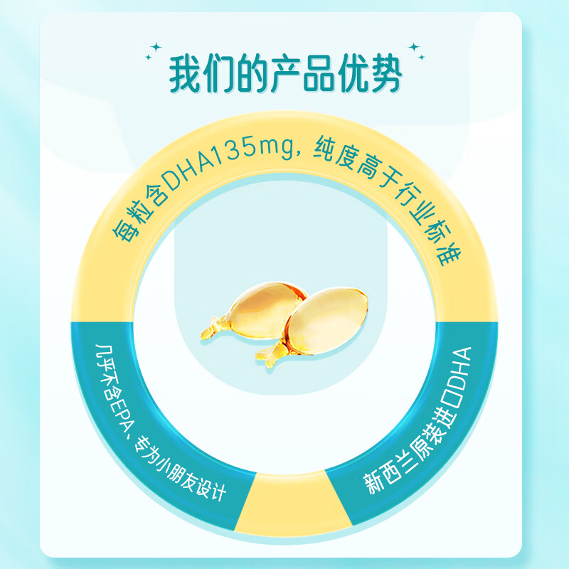 星鲨dha婴幼儿藻油新西兰进口dha脑部营养宝宝0-6岁儿童孕妇记忆力 【学霸优选】星鲨DHA 60粒*1瓶