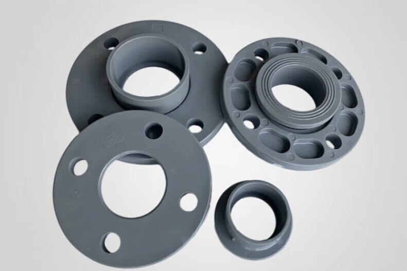 哩嗹啰嗹塑料pvc国标活套法兰 平口 承口法兰 dn40/50【配外径50mm管