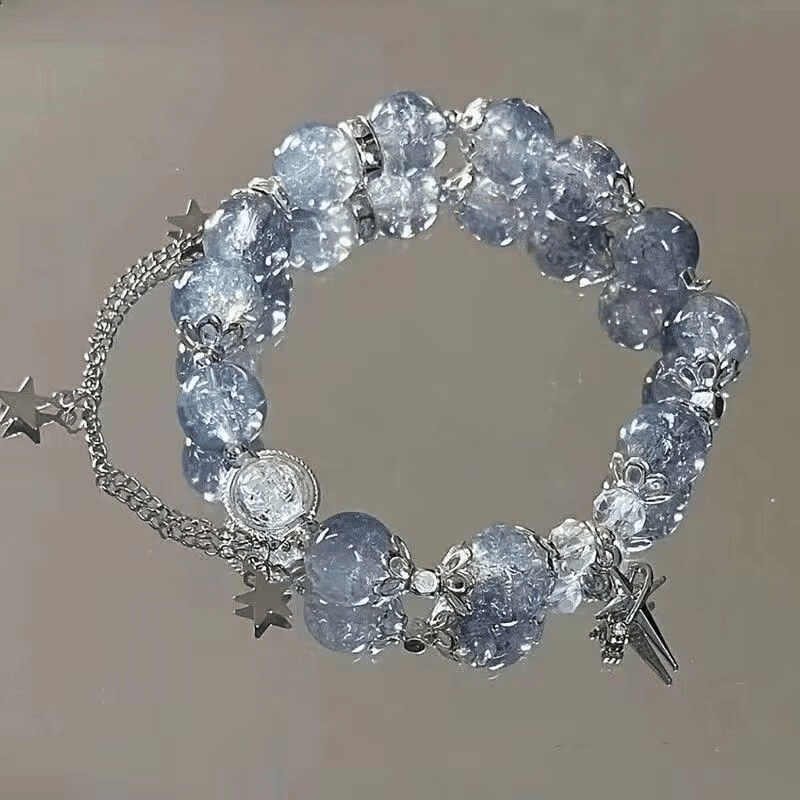 【深海】渐变色爆花琉璃手链古风超仙流星手串情侣闺蜜生日礼物 深海流星手链1条 FX款 无规格