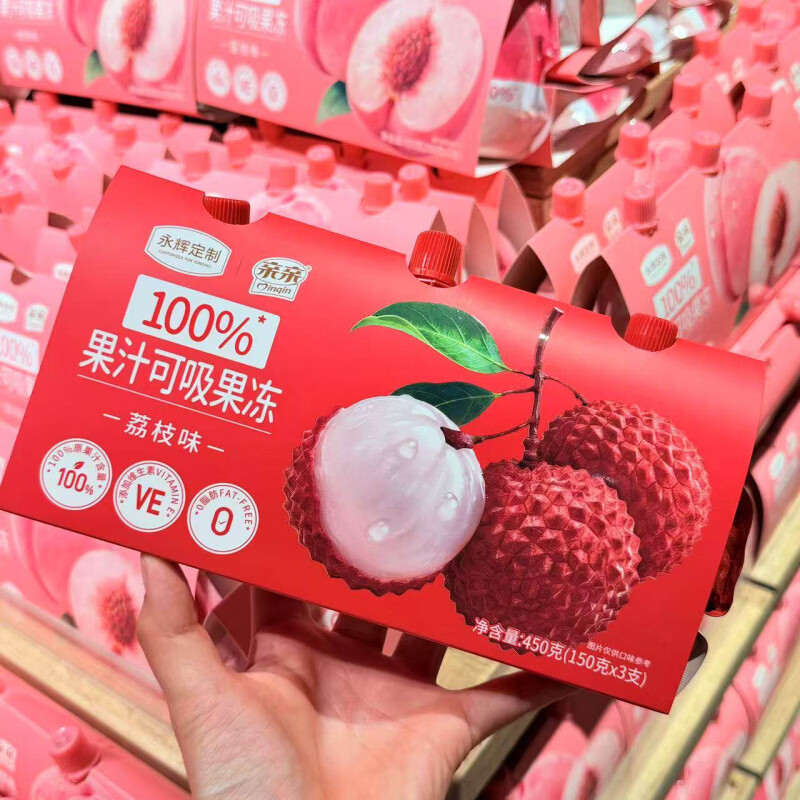 永辉优选果汁可吸果冻450g3支入 水蜜桃味450g