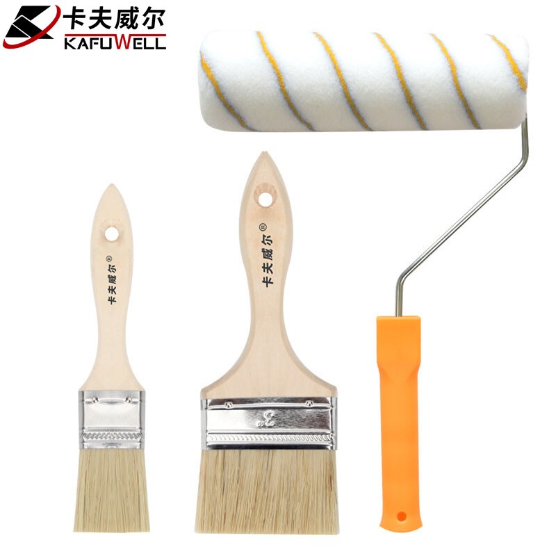 卡夫威尔 3件套油漆刷子套装 滚刷毛刷9寸滚筒刷1.5寸毛刷3寸猪毛刷刷墙工具 防水涂料油漆乳胶漆墙面 EM3252怎么样,好用不?