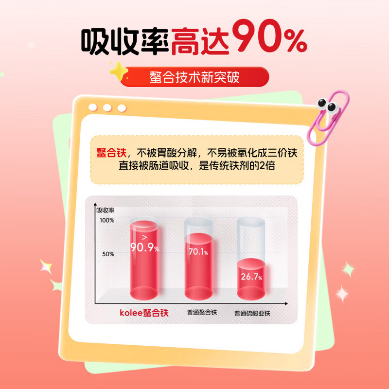KOLEE婴儿铁剂科利婴幼儿铁剂有机液体铁儿童补铁宝宝贫血缺铁吃饭香 一瓶体验装 60ml*1瓶