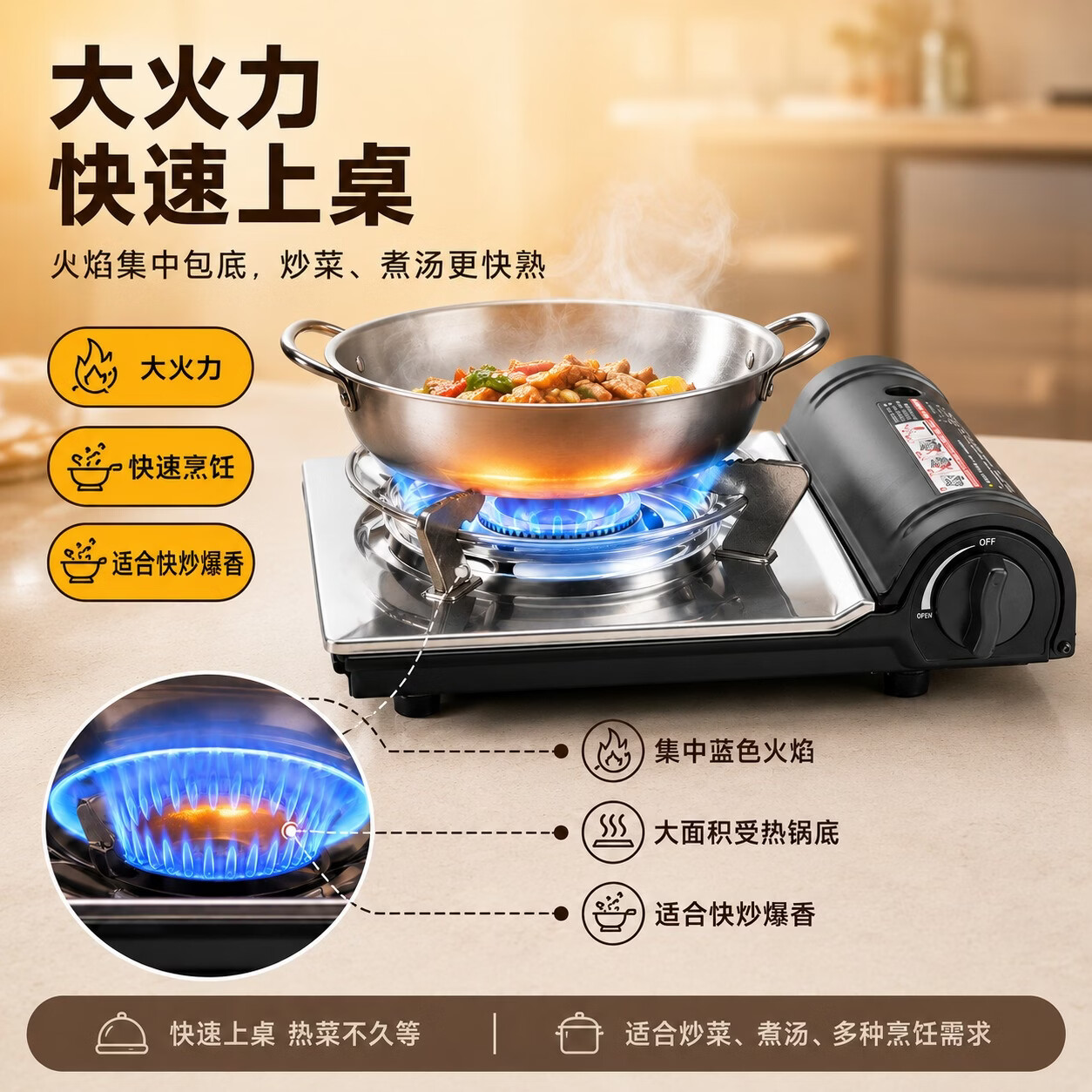 劲舟卡式炉户外野外炉具便携式卡磁炉气罐露营炊具煤气燃气灶煮茶炉具 雅典黑+中号大火力防爆防风 29*8.3*24.5CM