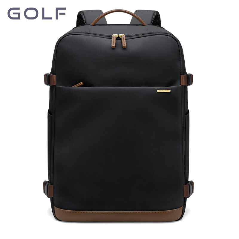 高尔夫（GOLF）双肩包男女百搭背包女休闲旅行学生书包防泼水出游背包【Q】 款式12-黑色