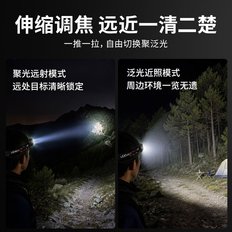 天火头灯3095强光超亮超长续航充电头戴式抓知了猴工地矿夜钓户外赶海 【夜钓专用】3095强光镭射炮丨1700高流明爆亮 7500毫安丨白灯芯高亮头灯