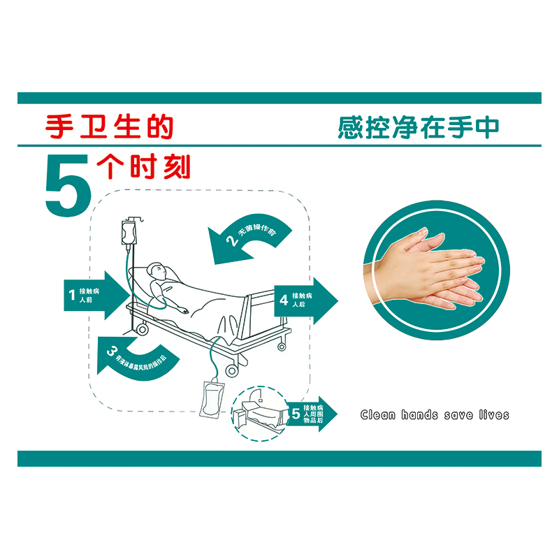 手卫生的5个五大时刻指征海报挂图医院cssd时机标准七步洗手法宣传画