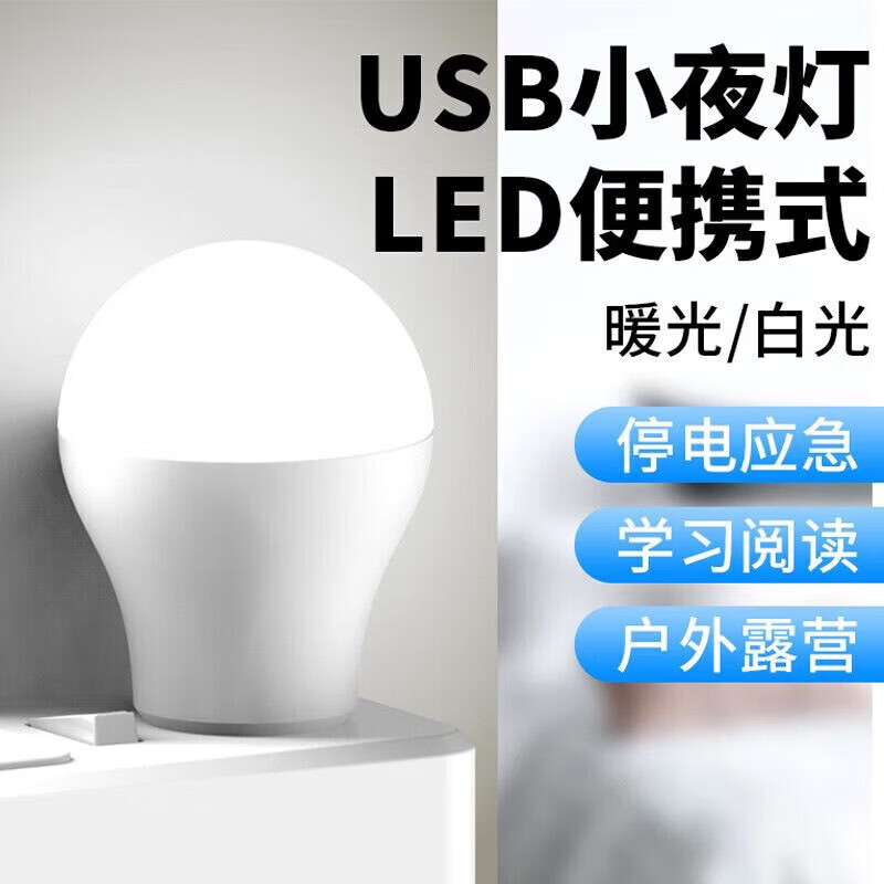 【优选百货】潮流护理电器插电夜灯 床头灯 自动感应发光小夜灯光敏感应 喂奶灯起夜灯 USB直插小 LED护眼灯(白光)*1