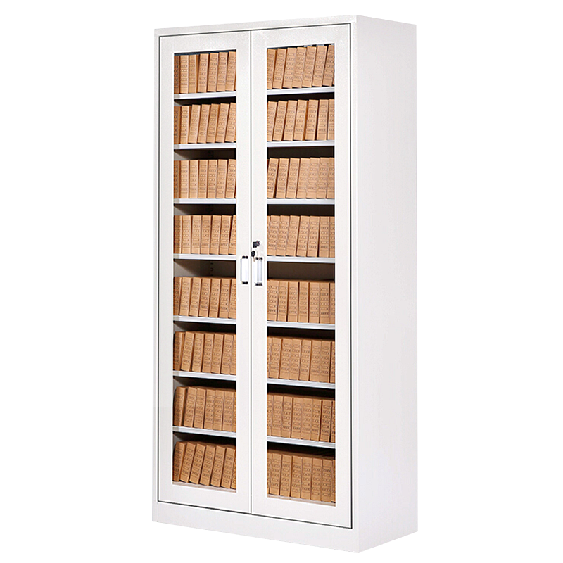 欧宝美文件柜办公柜钢制铁皮柜资料柜档案柜储物柜通玻凭证柜文件柜