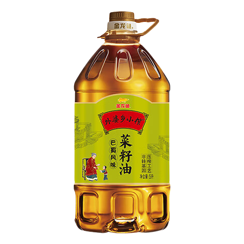 金龙鱼外婆乡小榨巴蜀风味菜籽油5L 非转基因压榨 5L*1瓶