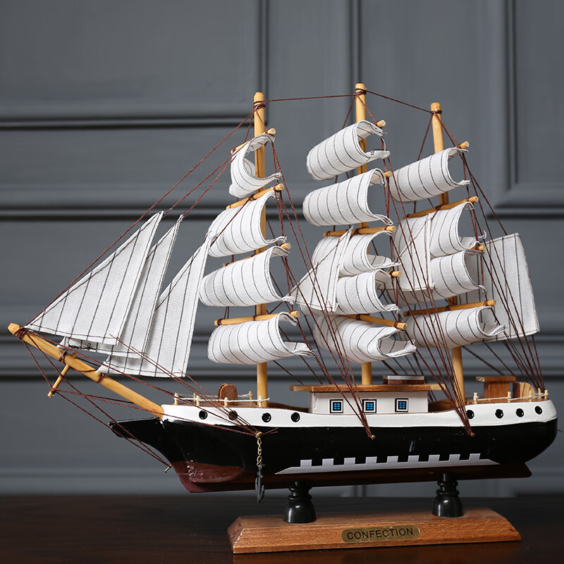模型摆件木质装饰品创意客厅玄关办公室小工艺品摆设 48厘米大帆船