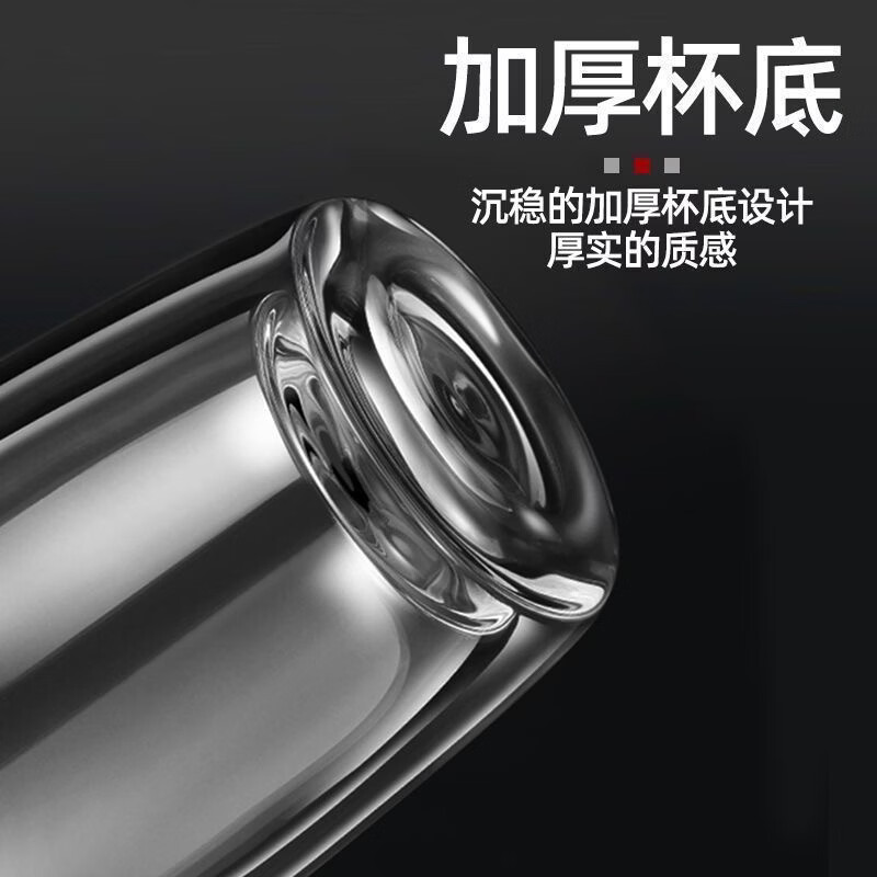 舒馨双层加厚高硼硅鹅蛋玻璃杯304全钢盖大容量家用办公耐高温喝水杯 钢盖双层400ml【杯套+杯刷】 容量