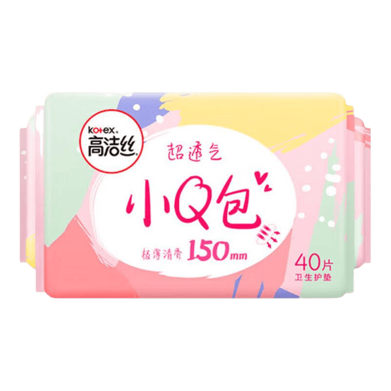 高洁丝（Kotex）【29任选6件】女性卫生巾套装蜜桃夜安裤臻选组合姨妈巾 小Q包护垫150mm40片