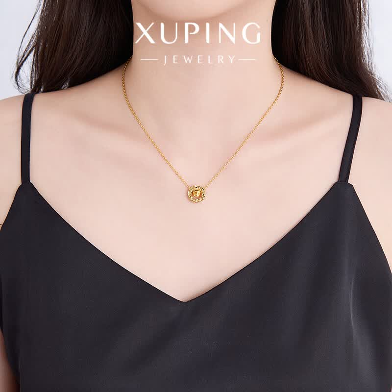 XUPING旭平首饰仿金色 罗马盘项链 女生新年礼物 项链