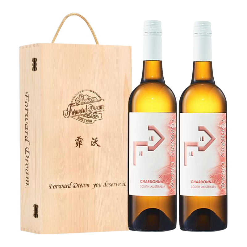 霏沃【品牌荣誉银奖】霏沃澳大利亚原瓶进口红酒750ml礼盒装 2瓶霞多丽礼盒装