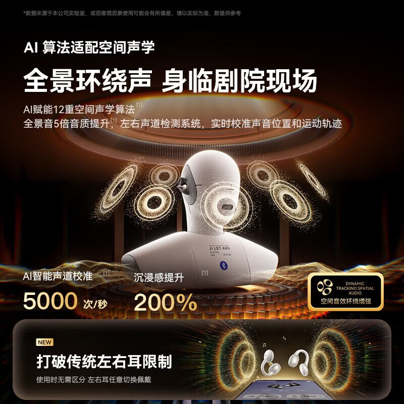 索尼（SONY）适用蓝牙耳机女生无线耳机气骨传导开放不入耳夹式运动降噪长续航AI智能翻译耳机蓝牙 淡雅紫 全景立体0卡顿0感智能AI降噪续航提升蓝牙 智能AI翻译版