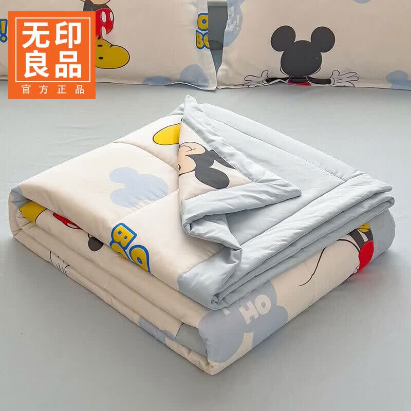 无印良品夏季新疆棉全棉空调被1.5米x2米夏凉被纯棉被子双人家用可机水洗 乖巧米奇 【迪士尼正版 A类婴儿可用】 150x200cm单夏被