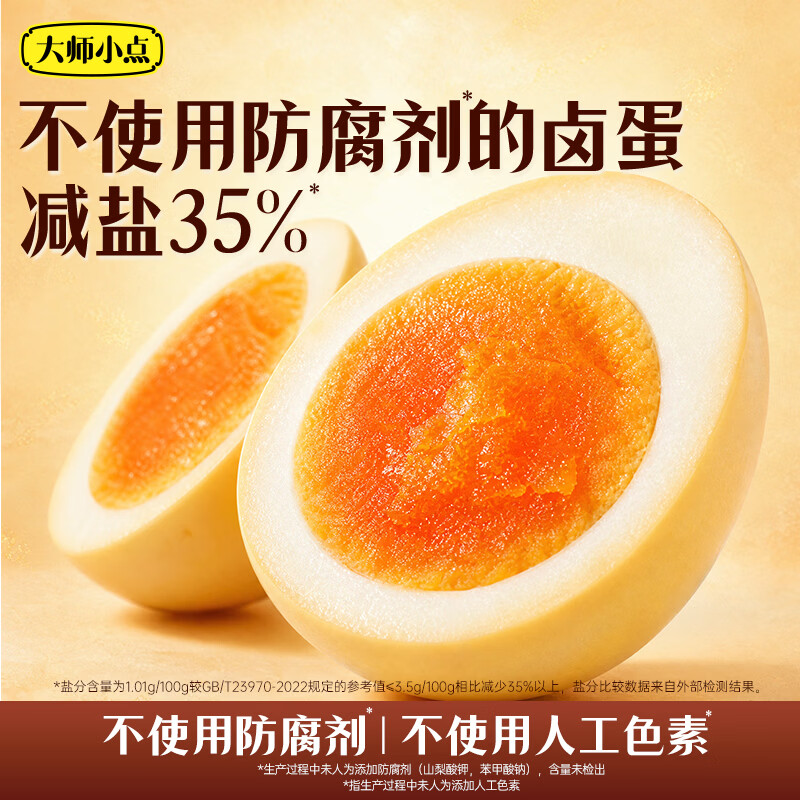 大师小点金沙卤蛋6枚 开袋即食休闲零食泡面搭档早餐下午茶方便速食240g