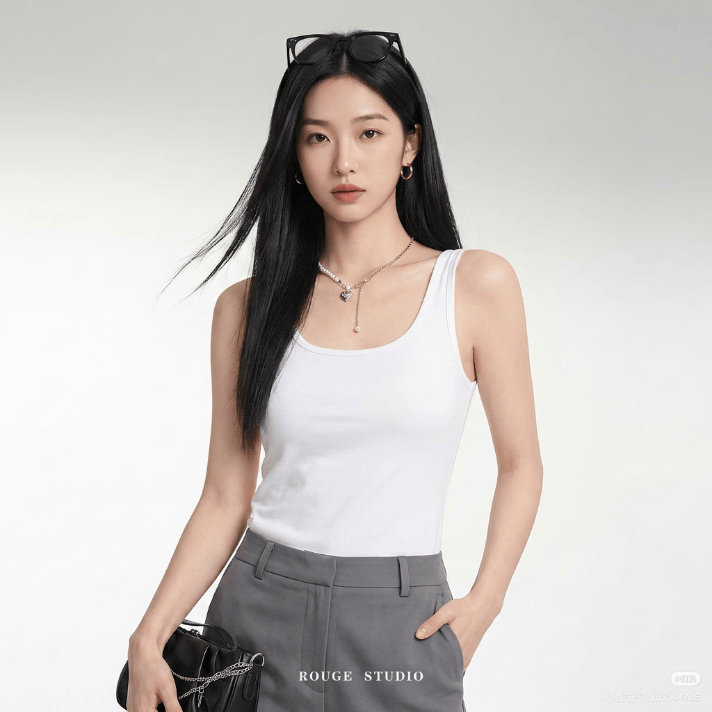 【达人专享】26新款吊带背心自带胸垫打底T恤一体式美背修身内搭 白色 XL