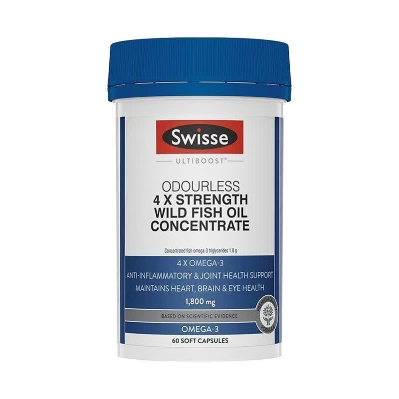 Swisse ; Swisse澳洲斯维诗 4倍高浓度无腥味深海鱼油胶囊60粒补脑鱼肝油 60粒*1瓶