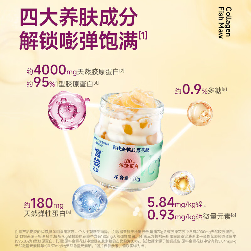 官栈胶原花胶礼盒 花胶鱼胶天然胶原蛋白 【礼盒】养肤胶原 10瓶*1盒 10瓶*1盒 (70g*5+40g*5)
