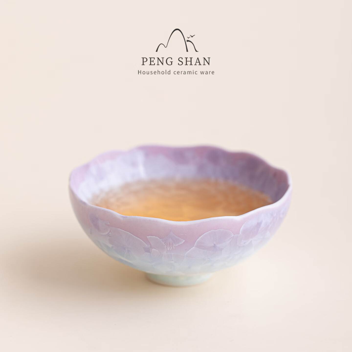鹏山结晶釉陶瓷茶杯功夫茶具主人杯礼盒装中式普洱杯高档家用渐变单杯