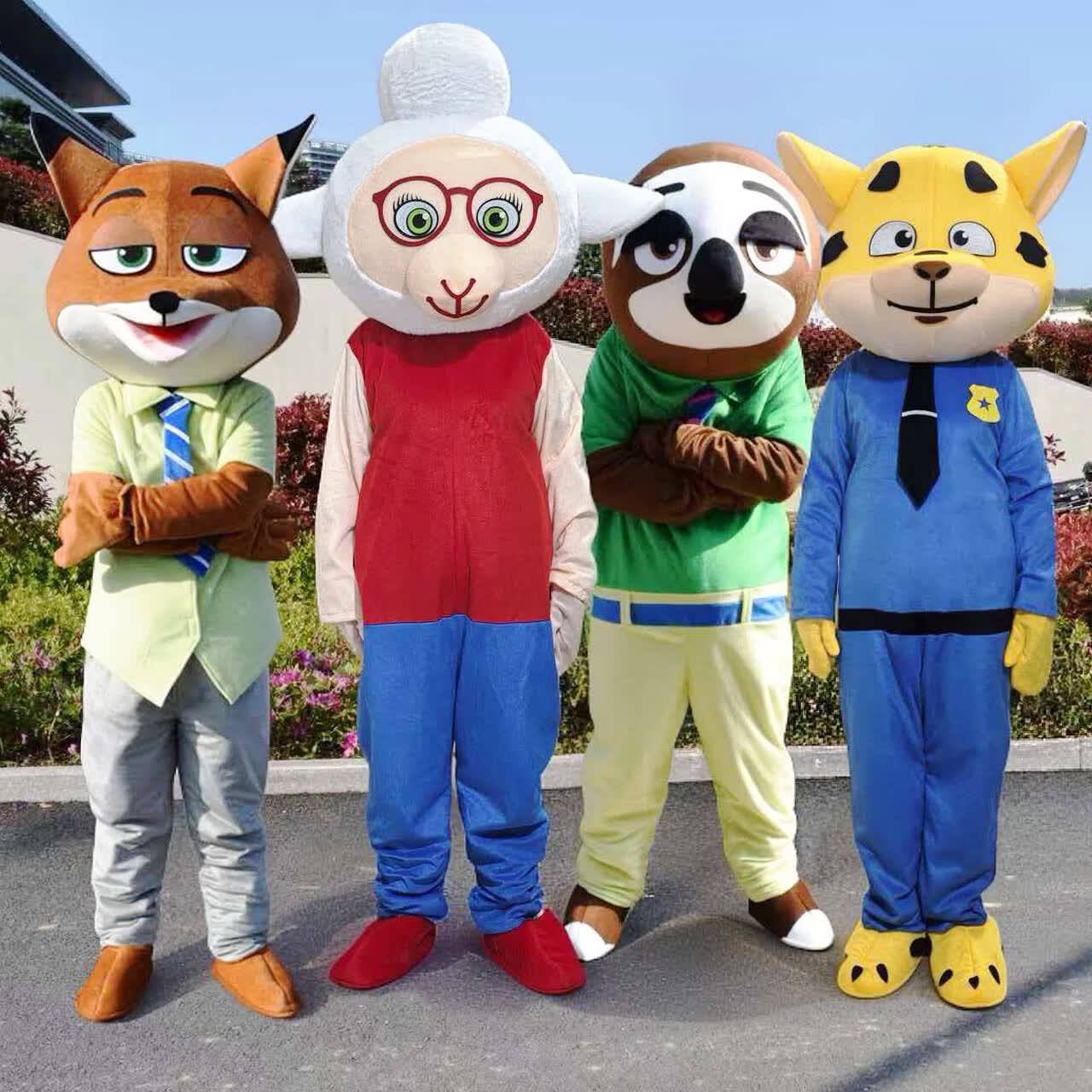 疯狂动物城卡通人偶服装朱迪兔子玩偶服尼克狐狸演出道具动漫头套 闪电树懒 适合身高（165cm-175cm)