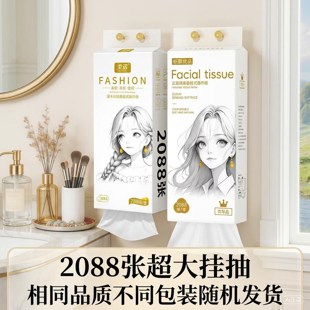 【优等品】2088张超大提尺寸悬挂抽纸挂式抽纸餐巾纸面巾纸 【超大尺寸】超大提2088张*1提