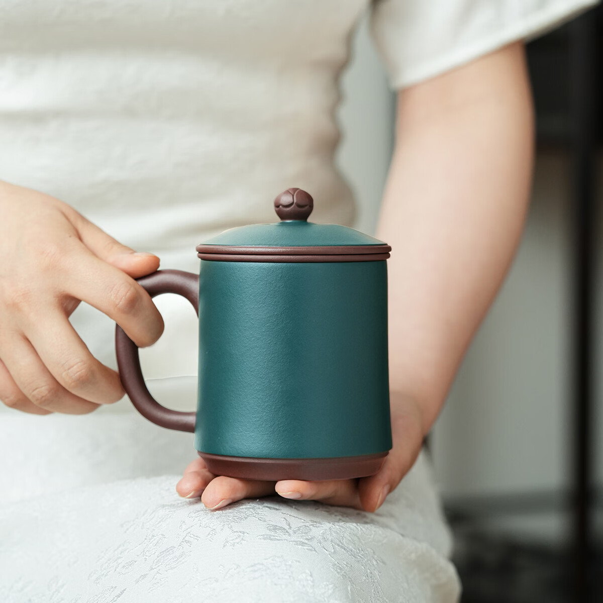 紫来顺送领导父亲礼物如山茶具礼盒大号茶水分离茶杯男士泡茶专用紫砂杯 【父爱如山】送父亲五件套礼盒