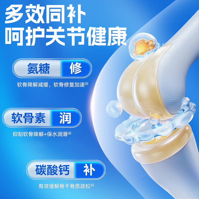 南京同仁堂氨糖软骨素钙片 成人中老年硫酸软骨素 钙片中老年补钙 软骨钙片 46片*3瓶