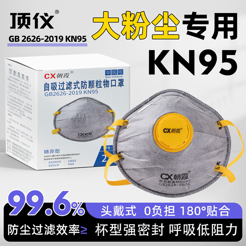 杯型kn95防尘口罩头戴式正品 防工业粉尘灰尘透气打磨焊工矿山猪鼻子防护面罩 灰色20只【杯型头戴式】+海绵条-大口径呼吸阀