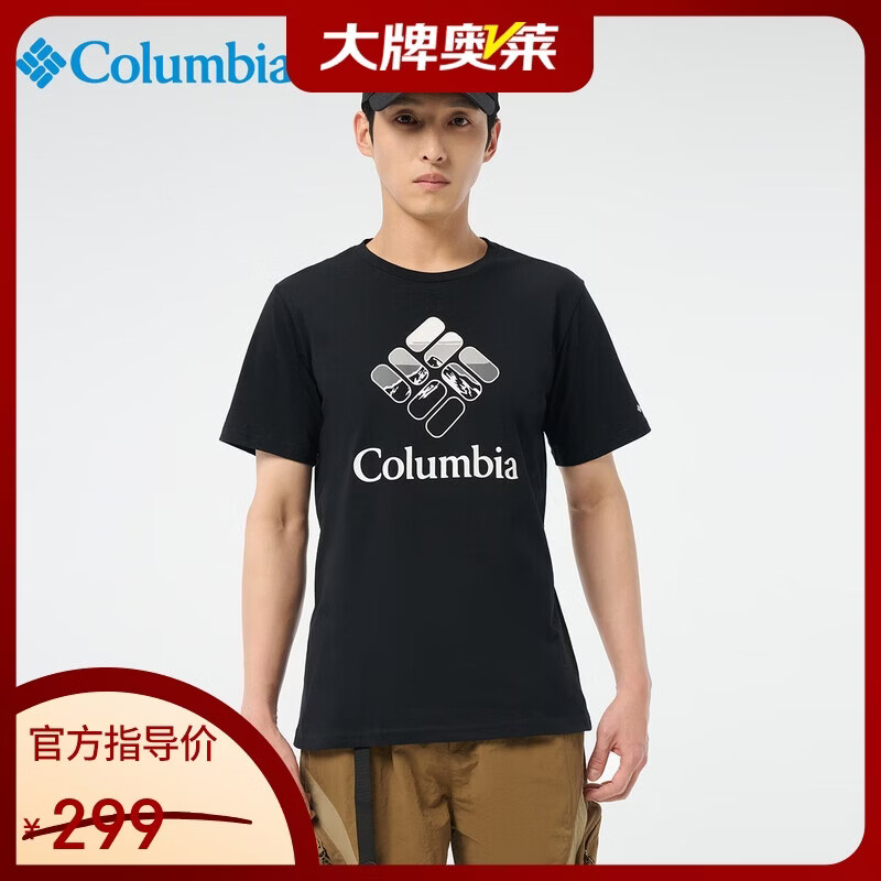 哥伦比亚哥伦比亚T恤男春夏户外经典圆领舒适纯棉短袖 AJ0403 001 2XL