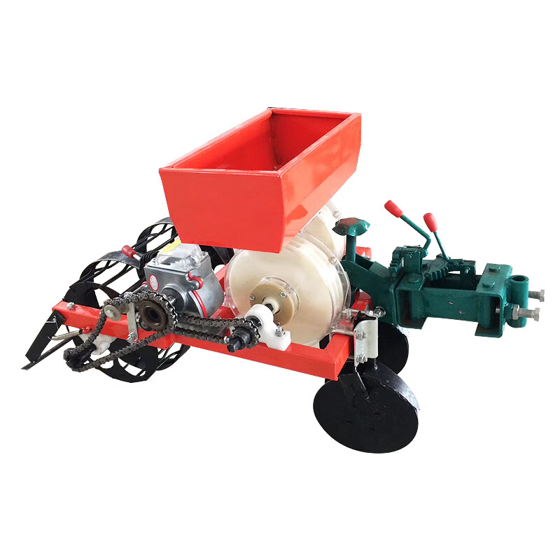 拖拉机微耕机适配双行花生打药覆膜精播机 新款双行花生播种机平地用