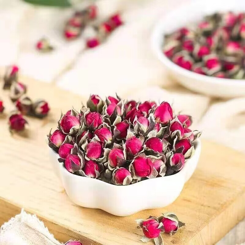 同仁堂(TRT)金边玫瑰花茶大全墨红玫瑰金边玫瑰平阴重瓣玫瑰苦水玫瑰法兰西玫 金边玫瑰50g*2罐