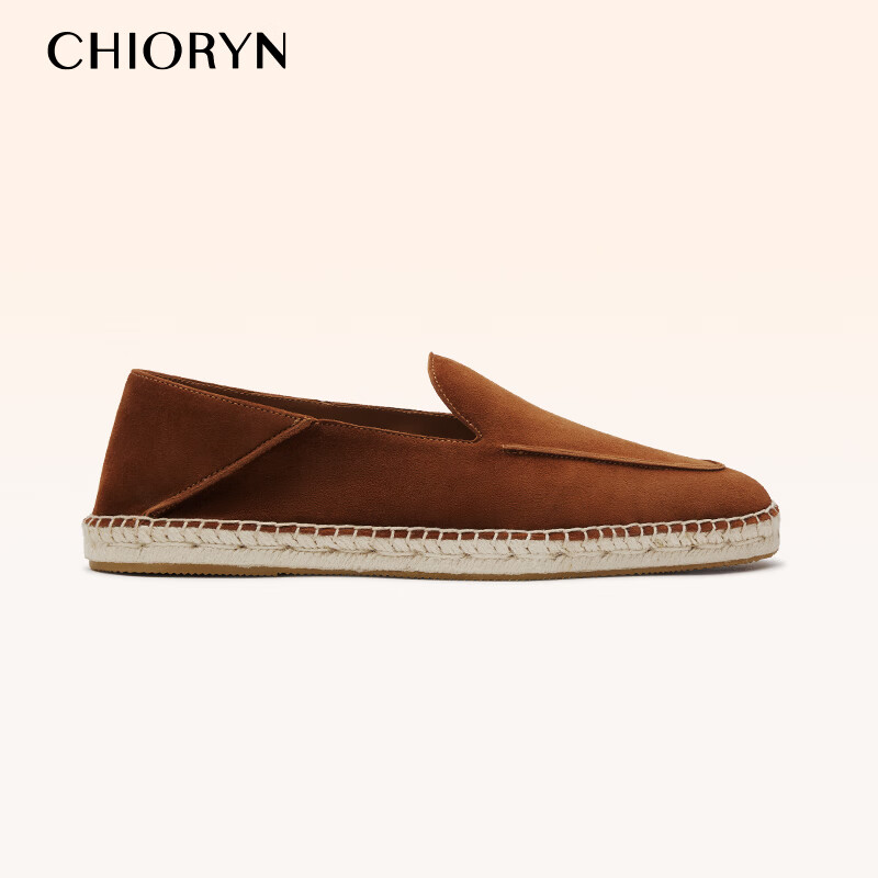 CHIORYN【翻毛小羊皮】青润渔夫鞋男透气一脚蹬乐福鞋软底豆豆鞋 金棕色H0501-1 38  同运动鞋39码数