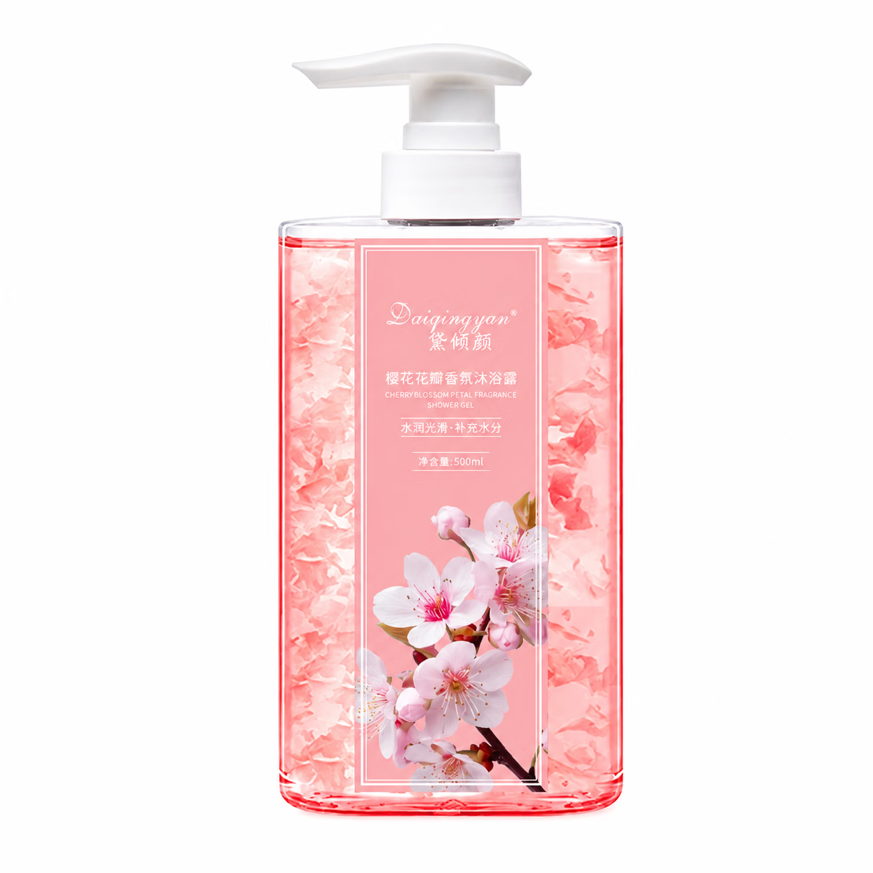 黛倾颜香氛花瓣沐浴露滋润保湿玫瑰樱花香味持久留香身体清洁沐浴液男女 香氛花瓣沐浴露500ml×2瓶