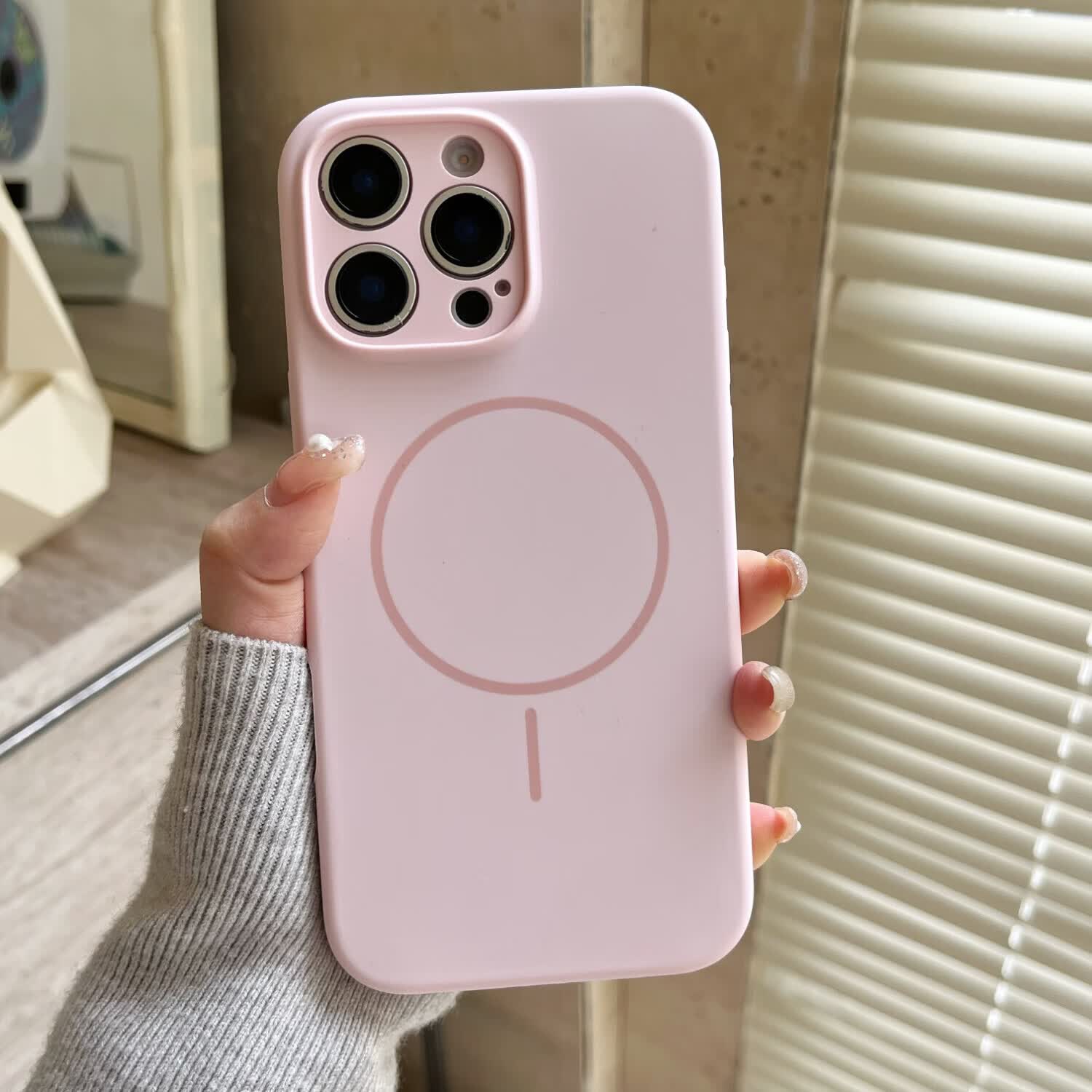 Magsafe磁吸适用苹果15ProMax手机壳液态硅胶iPhone16/17Air全包防摔14男女13简约情侣12/16Plus 【高级黑】磁吸细纹圈精孔液态硅胶 iPhone12ProMax