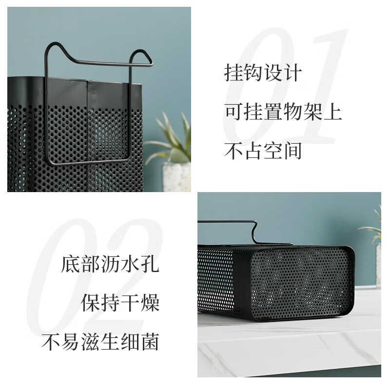 【甄选直发】筷子收纳筒筷子笼新款高档厨房架子置物架可筷子筒勺 本色大号-双格