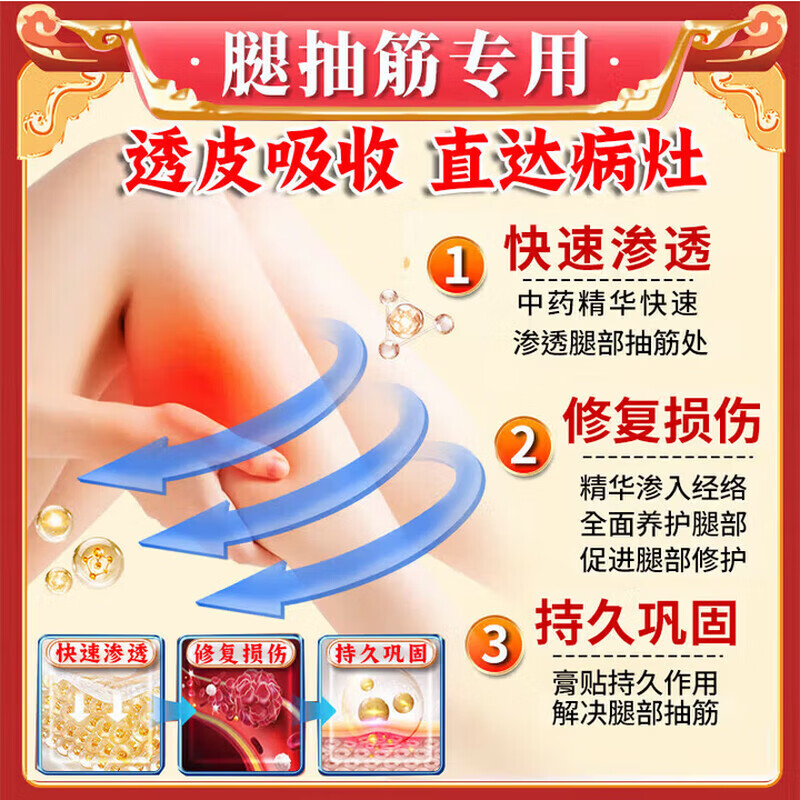 百年骞医馆腿抽筋脚抽筋的专用膏药贴老年人半夜小腿抽筋疼痛肌肉僵硬痉挛贴 一盒装