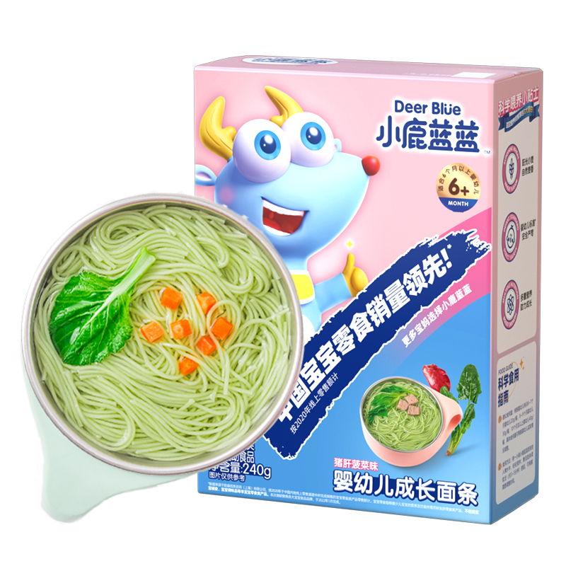 小鹿蓝蓝_婴幼儿面条猪肝菠菜味 宝宝辅食10cm儿童营养线面易咀嚼 240g怎么样,好用不?