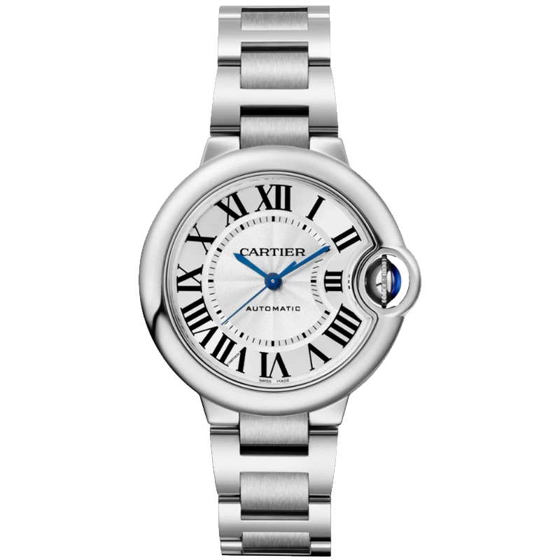 卡地亚（Cartier）瑞士手表 蓝气球系列机械腕表白盘钢带33mmWSBB0044