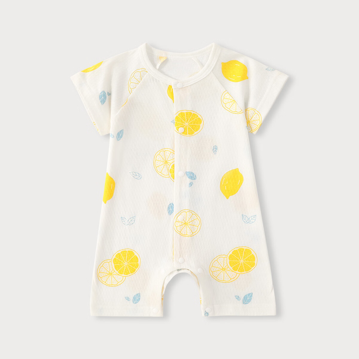 丸图 ONETU婴儿爬服夏季新生儿短袖连体衣0-12个月宝宝哈衣 海盐柠檬 59cm 建议身高(55-62)