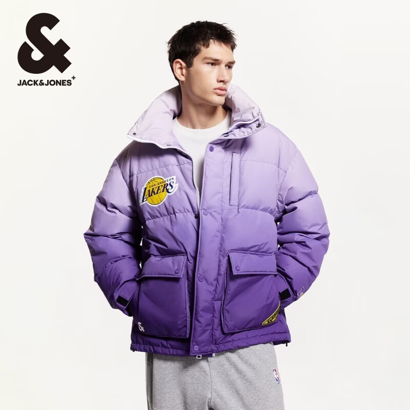 杰克·琼斯(JACK&JONES)冬季男装潮流休闲宽松羽绒服合集 224312035E37 淡紫色 XS