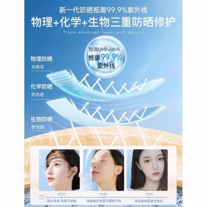 小白管防晒霜户外高倍隔离清爽水润清透防晒乳防水防汗面部遮瑕 小白管防晒霜50ml一支装【送香水小样】