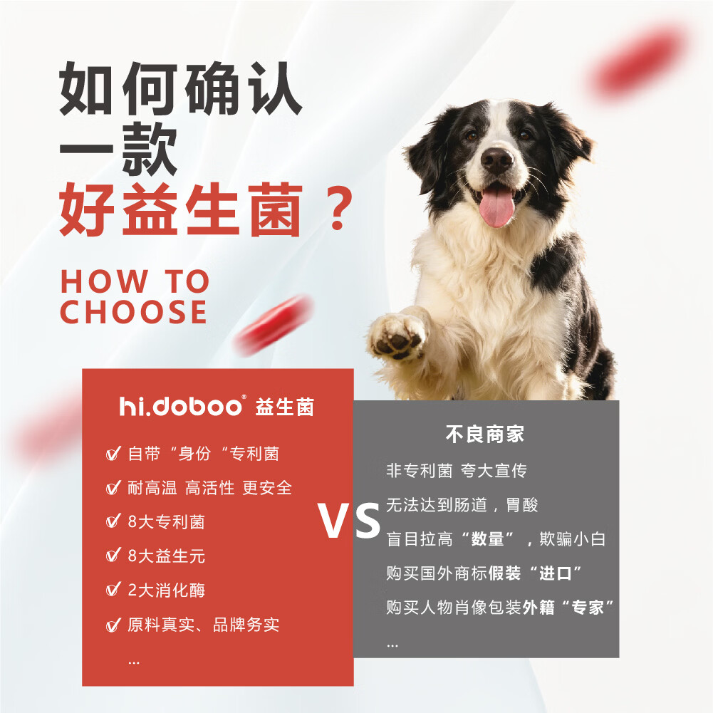HI.DOBOO嗨多宝狗用宠物益生菌调理肠胃止泻止吐软便专用120粒专利技术 狗用 120粒*1罐