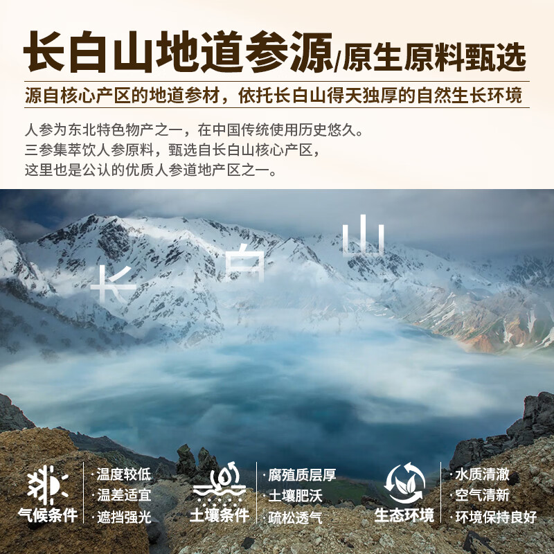 长白山人参西洋参红参三参集萃饮10ml*10瓶/盒富含人参皂苷红参液西洋参液 三参集萃饮 10ml*10袋 /盒