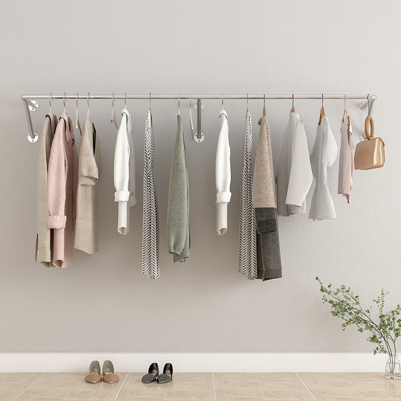法漫玫简约服装店墙上展示架金银色男女装店陈列架壁挂童装店货架挂衣