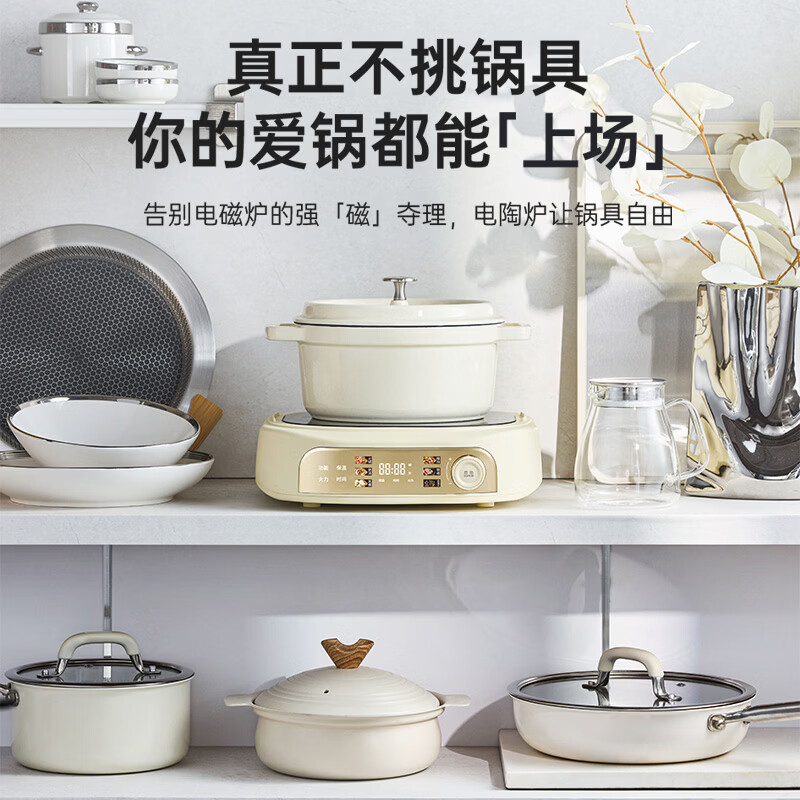 CLARA多功能锅可莱加厚全玻璃料理锅涮烤锅煎烤肉火锅电蒸煮锅0涂层分体式电热煮锅4-6人乔迁好礼 4L 多功能料理锅|全玻璃0涂层
