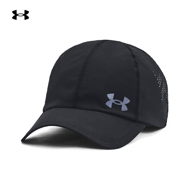 安德玛（Under Armour）26春夏新款鸭舌帽Launch男子可调节跑步运动帽1383477 黑色001 TM(均码)