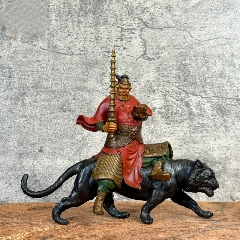 铜雕武财神赵公明原创意精品居家办公室送礼装饰摆件 武财神赵公明-小尺寸